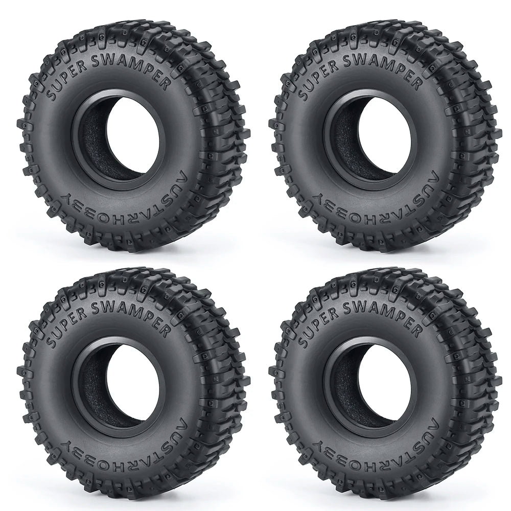YEAHRUN 4Pcs 1.0inch Soft Rubber Wheel Tires 50/54/58/62/64/65mm for TRX-4M 1/18 Axial SCX24 1/24 RC Crawler Car Upgrade Parts
