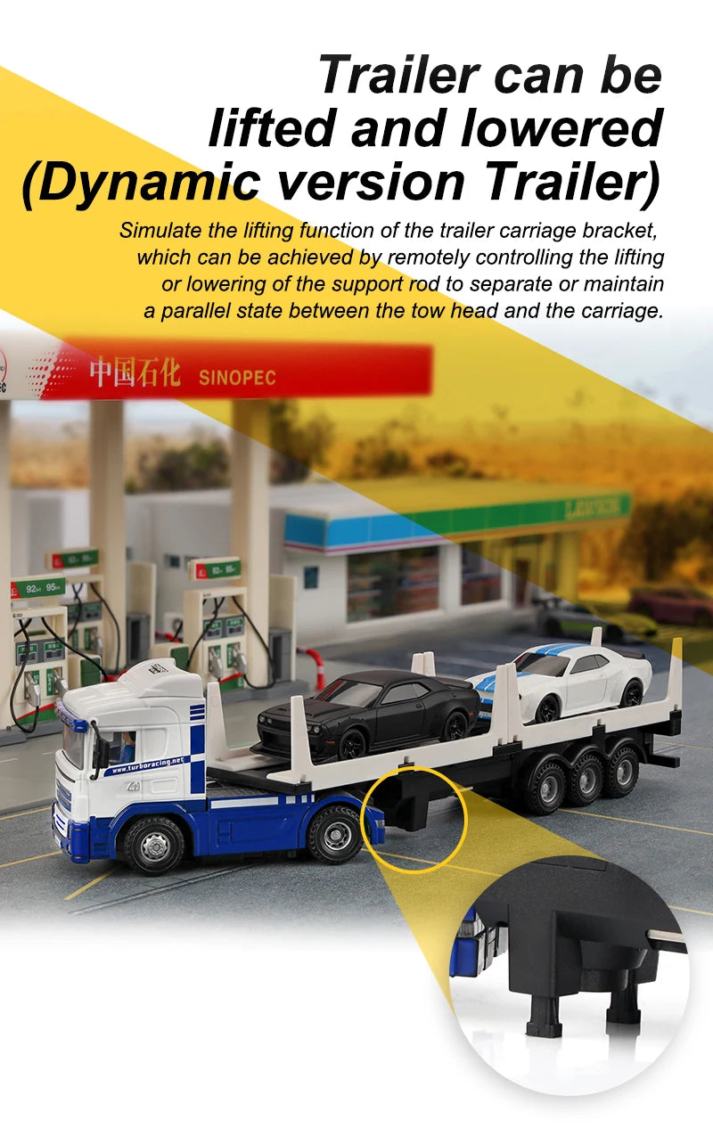 Turbo Racing C50-T 1:76 C50 Remote Control Truck Simulated Vehicle Lights and Horn RTR Version Toy Car