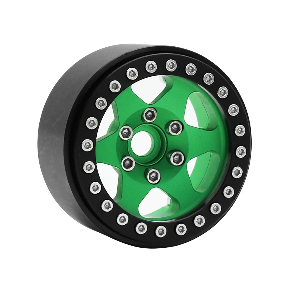 Metal 6 Spokes 1.9 Inch Beadlock Wheel Hub Rim for 1/10 RC Crawler Axial RBX10 SCX10 90046 Capra 1.9 UTB TRX4 RedCat D90
