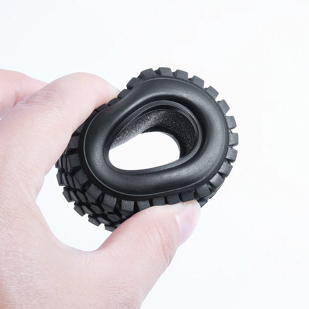 YEAHRUN 4Pcs 1.0inch Soft Rubber Wheel Tires 50/54/58/62/64/65mm for TRX-4M 1/18 Axial SCX24 1/24 RC Crawler Car Upgrade Parts