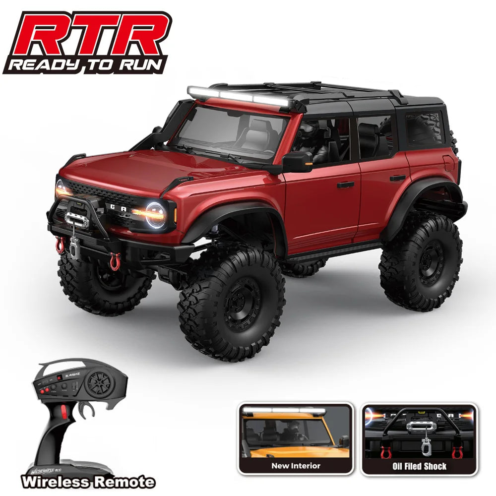 RC Crawler 1/10 Rc Car 4WD RTR HB R1001 with LED 2.4G Electric Remote Control Rock Buggy Off-road Vehicle Rc Cars for Adults