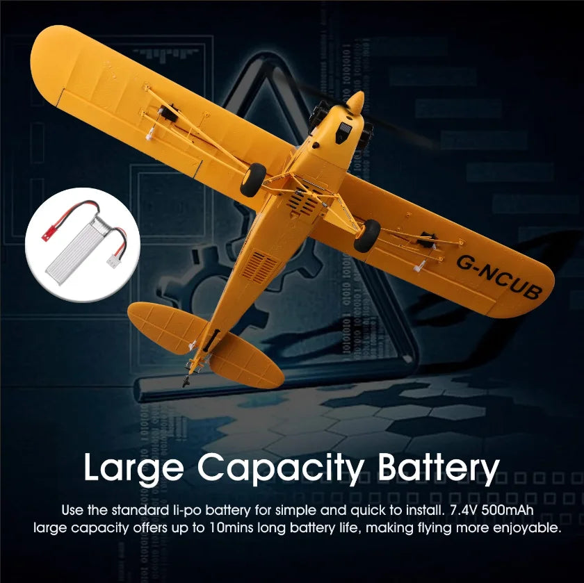 2024 RC Airplane WLtoys A160 Upgrade J3-CUB 5CH Remote Control Plane 3D/6G 1406 Brushless Motor Outdoor Foam Fixed-wing aircraft