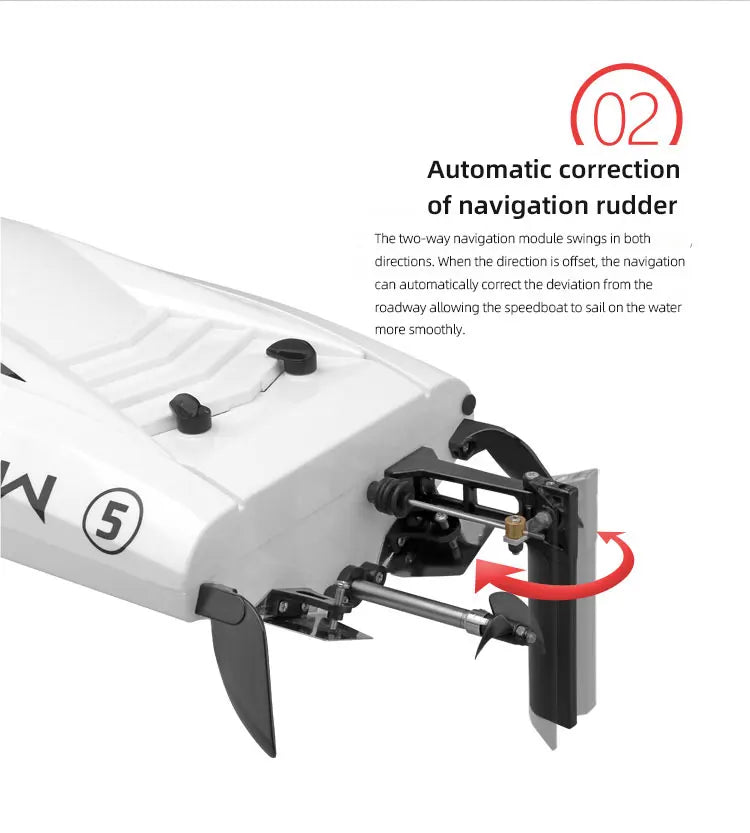 Udirc RC Boat Udi005 50Km/H High Speed Brushless Motor 2.4GHz Remote Control RC Speedboat PvC Electric Boat Toys Gift for Boy
