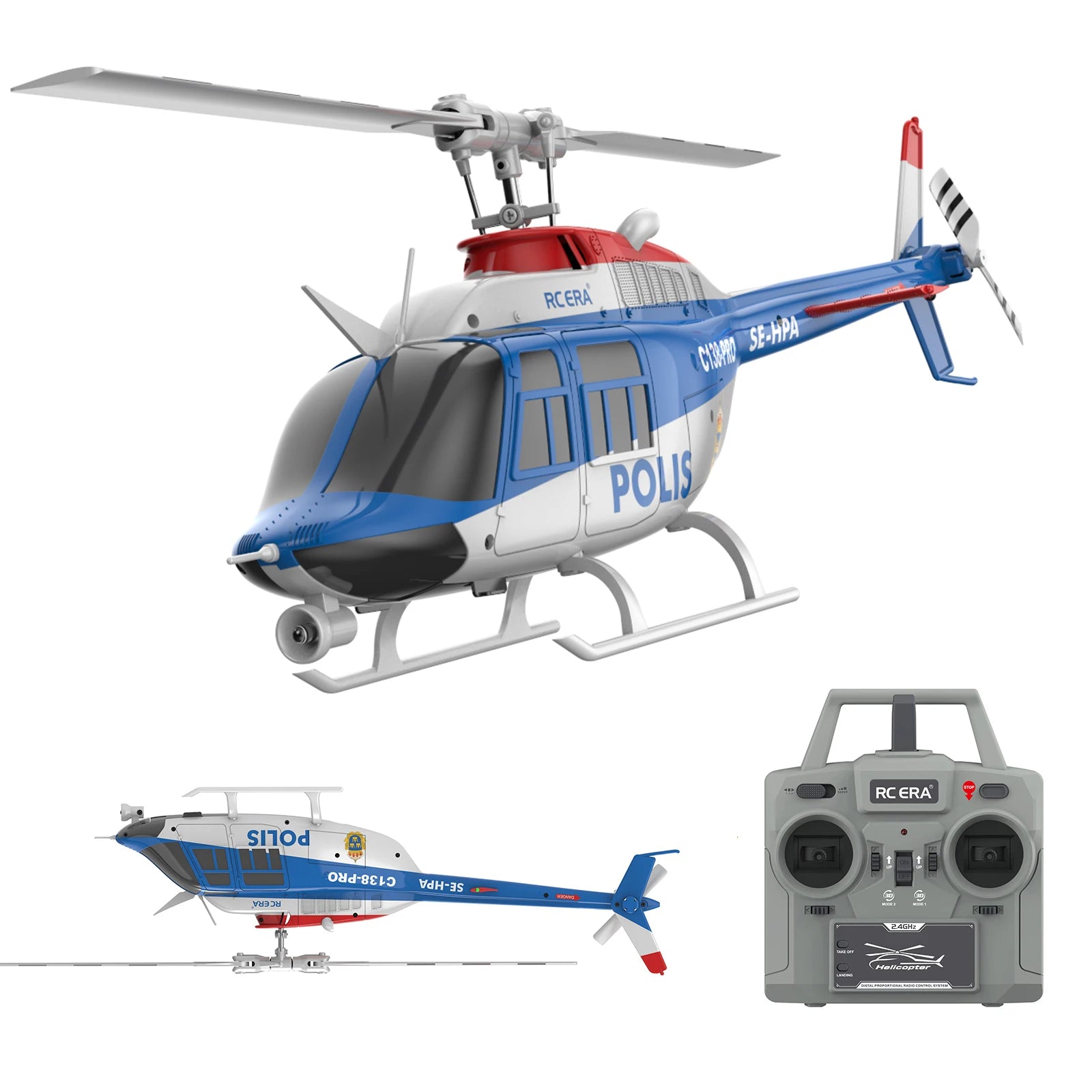 C186 Pro B105 2.4G RTF RC Helicopter 4 Ppropellers 6 Axis Electronic Gyroscope for Stabilization Remote Control Hobbies Toys