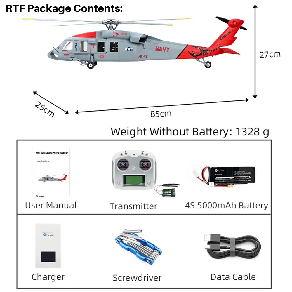 FLYWING MH-60 R Seahawk RC Helicopter LED light ACE ATT MH60R GPS helicopter MH60 rc helicopter 470 size MH60 Scale Helicopter
