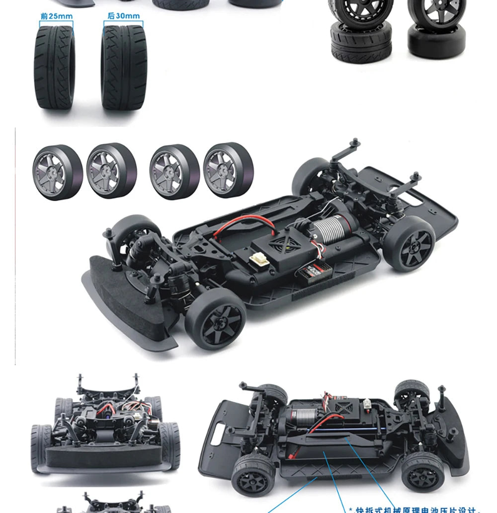 HNR H9802 4x4 Brushless RC On-Road Racing 1/10 Electric Remote Control Flat Running Drift Racing Car Adult Children's Toys