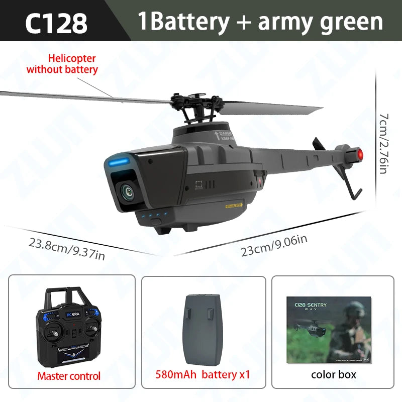 C127 C128 RC Helicopter 2.4G 6-Axis Gyro 4CH 720P Camera Altitude Hold Optical Flow FPV RC Helicopter Toys VS C127 AI Brushless