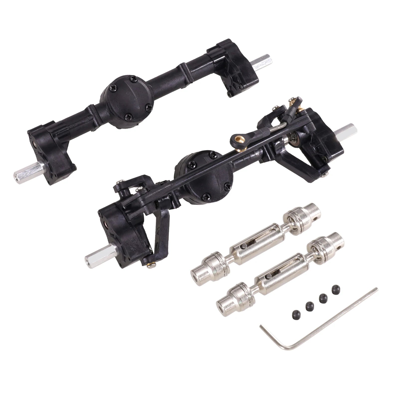 WPL C14 C24 C24-1 C34 C44 B14 B24 C64 C74 Front and Rear Portal Axle with Metal Drive Shaft 1/16 RC Car Upgrade Parts accessory