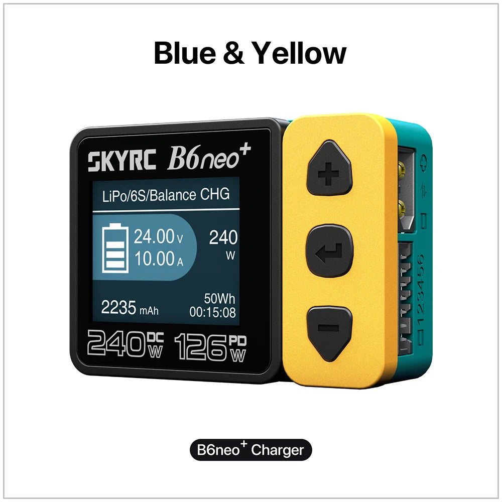 SKYRC B6neo+ Smart Charger High Power DC240W PD126W Multilanguage Balance Charger 600mA XT60/Type-C /PSA100 Power Adapter