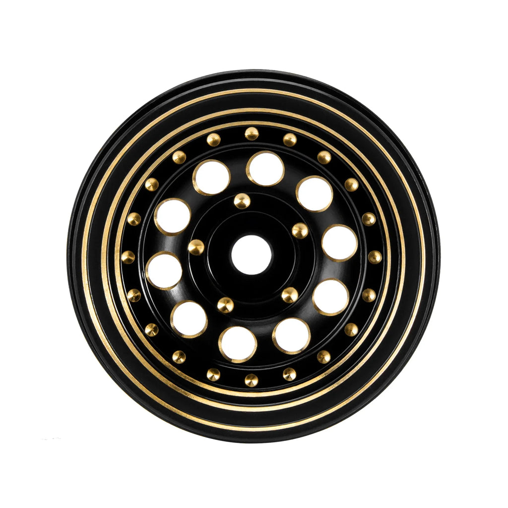 INJORA 39g Black Coating Brass 1.0" Beadlock Wheel Rims for 1/24 1/18 RC Crawler Car Axial SCX24 AX24 TRX4M FCX24 (W1008)