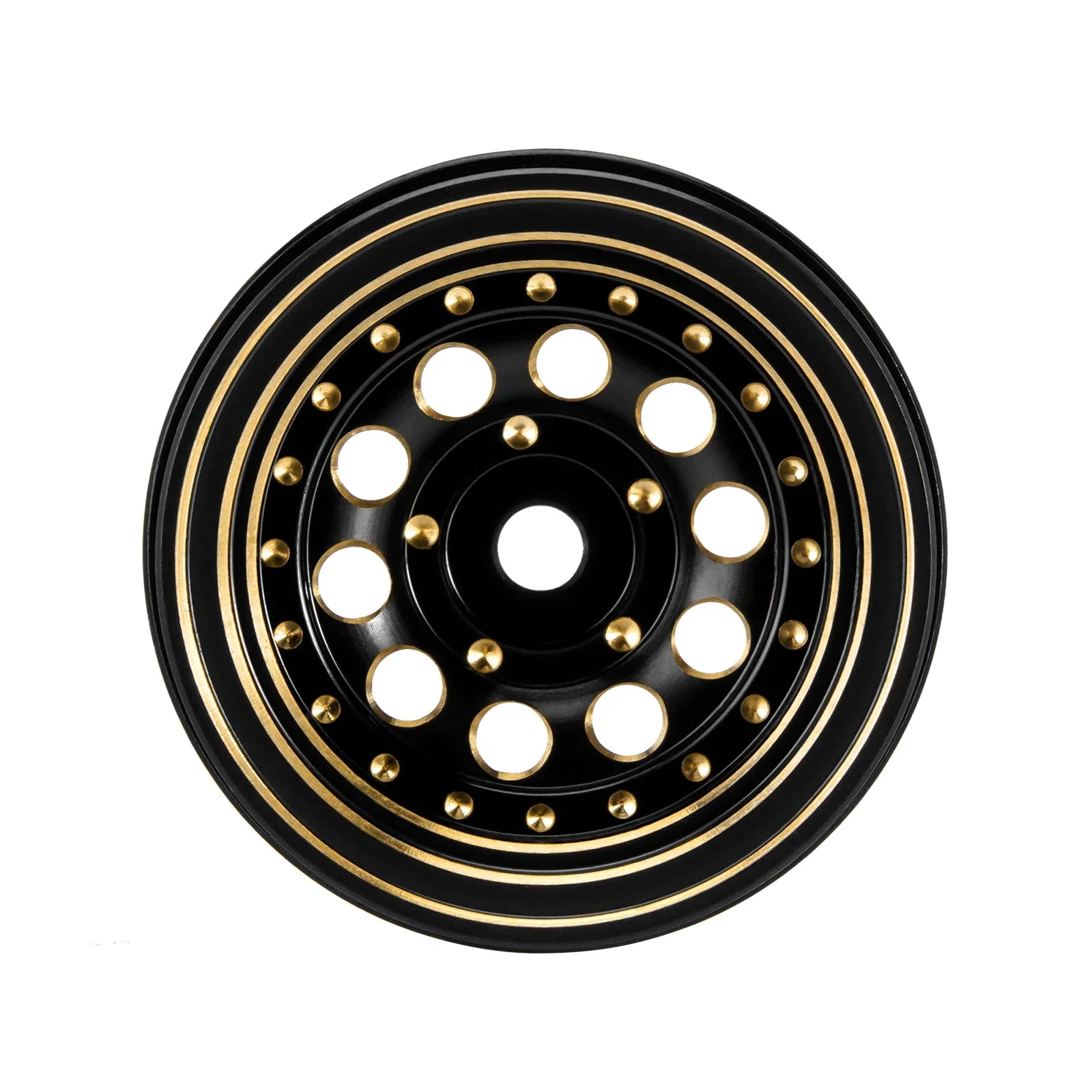 INJORA 39g Black Coating Brass 1.0" Beadlock Wheel Rims for 1/24 1/18 RC Crawler Car Axial SCX24 AX24 TRX4M FCX24 (W1008)