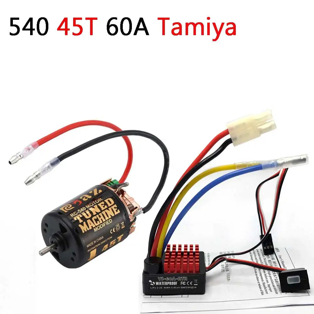 YSIDO 540 Combo Brushed Motor 55T 45T 35T 60A ESC for 1/10 Off-Road Rock Crawler Climbing RC Car Traxxas TRX4 Axial SCX10