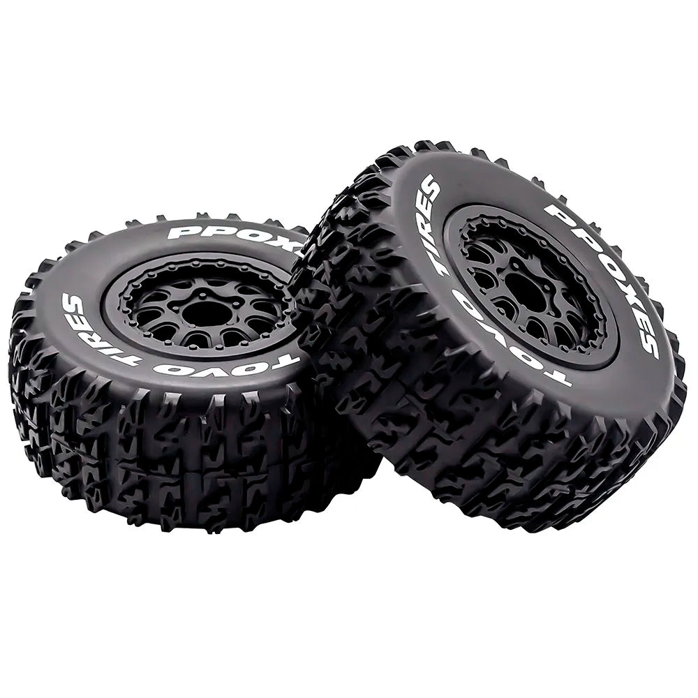 4pcs 112mm 1/10 Short Course Truck Tires Tyre Wheel With 12mm Hex For Slash Arrma Senton HuanQi 727 Vkar 10sc Hpi Rc Car