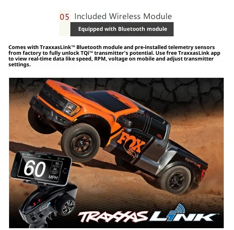 Traxxas 1:10 Raptor R 4*4 F150 Ultimate Four-Wheel Drive Brushless Short Card Remote Control Off-Road Vehicle Desert Short Card