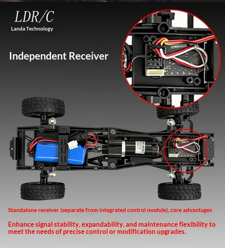 Upgraded RC Car 1/18 Scale LD18401PRO Brushless Motor Metal Transmission 4WD High-Speed Off-Road Vehicle with Remote Control