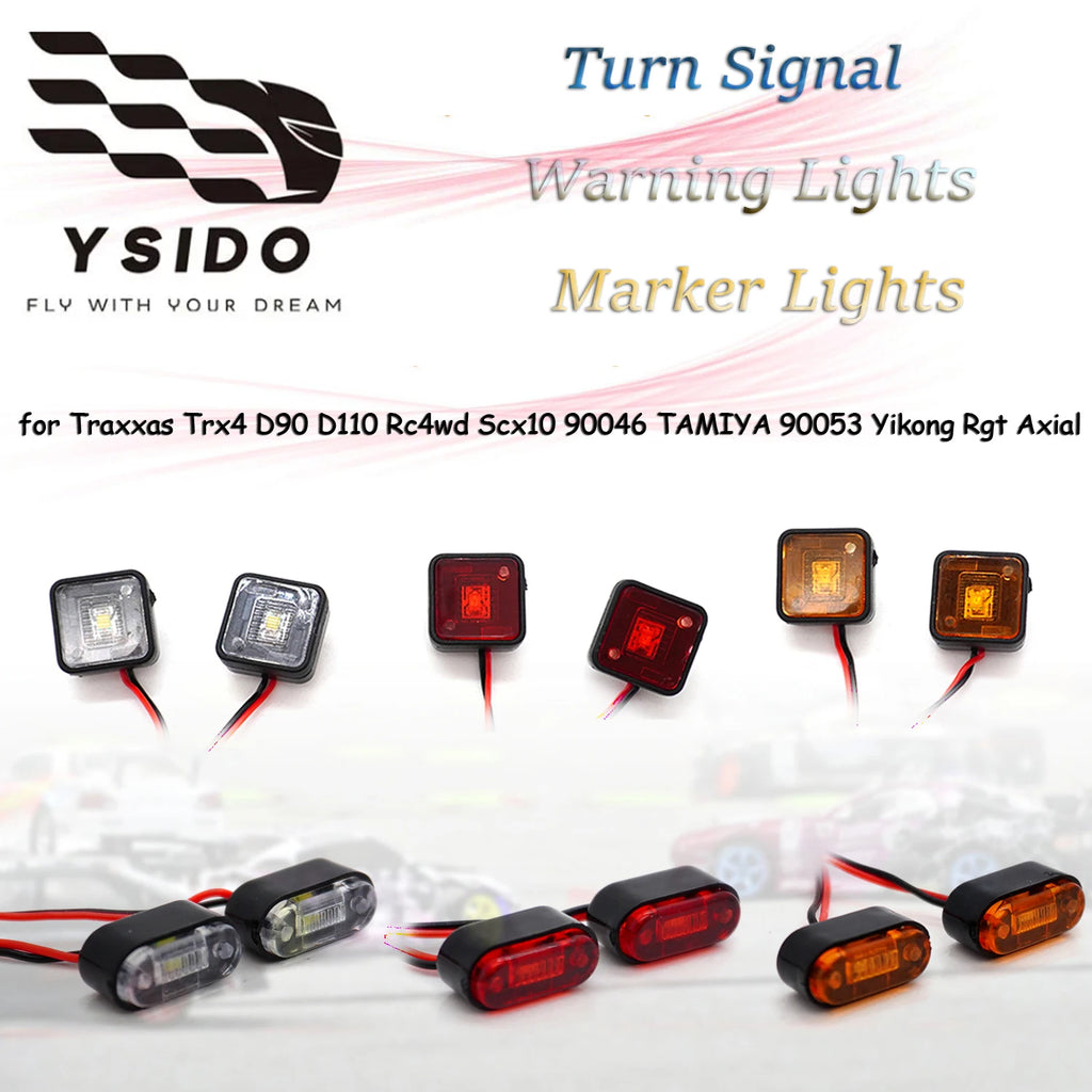 RC Marker Lights Led Warning Lights for 1/14 Tamiya RC Truck Scania Actros Volvo MAN 1/10 RC Crawler TRX4 Defender Bronco SCX10