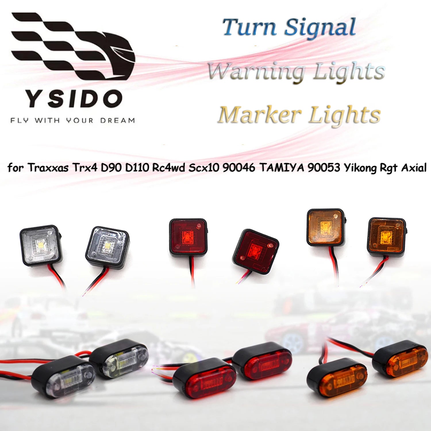 RC Marker Lights Led Warning Lights for 1/14 Tamiya RC Truck Scania Actros Volvo MAN 1/10 RC Crawler TRX4 Defender Bronco SCX10