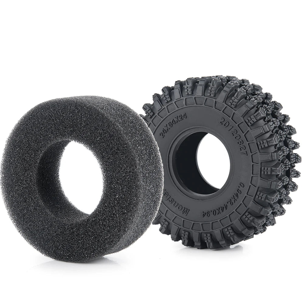 YEAHRUN 4Pcs 1.0inch Soft Rubber Wheel Tires 50/54/58/62/64/65mm for TRX-4M 1/18 Axial SCX24 1/24 RC Crawler Car Upgrade Parts