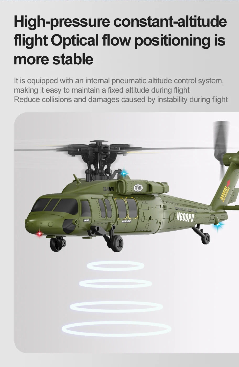 K200 UH-60 Simulation Black-Hawkk 6CH RC Helicopter 2.4G Aerobatic Remote Control  Altitude Hold & Optical Flow Positioning RTF
