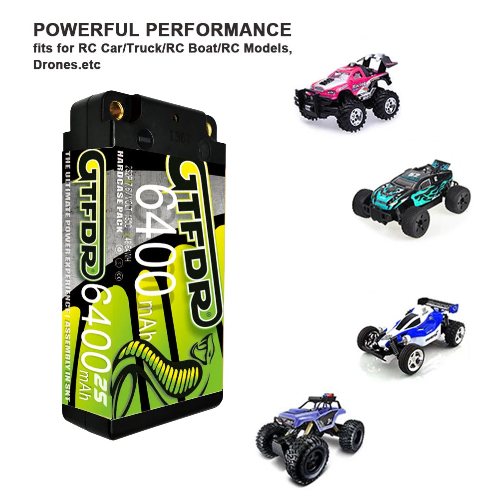 GTFDR 7.6V 7.4V 2S 5MM SHORTY HV 5200MAH 7200MAH 7000MAH 6300MAH 8400MAH 8500MAH 9400MAH 120C 150C 140C  Battery Rc Lipo 1/10