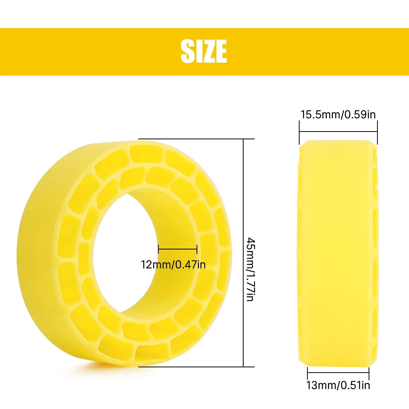 INJORA 4pcs Silicone Rubber Inserts for 52mm 1.0" Tires (1045)
