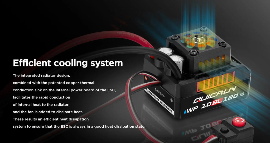 HobbyWing QuicRun WP 10BL120 G2 120A Waterproof Sensorless Brushless ESC Speed Controller 3652 3660 G2 Motor for 1/10 RC Cars
