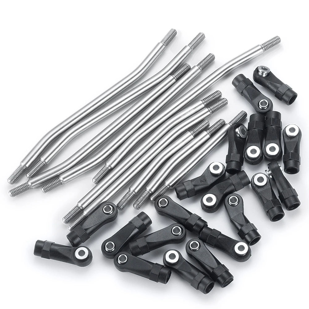 YEAHRUN Metal Links Suspension Linkage with Plastic Rod End for Axial SCX10 II Wraith TRX4 1/10 RC Crawler Car Parts