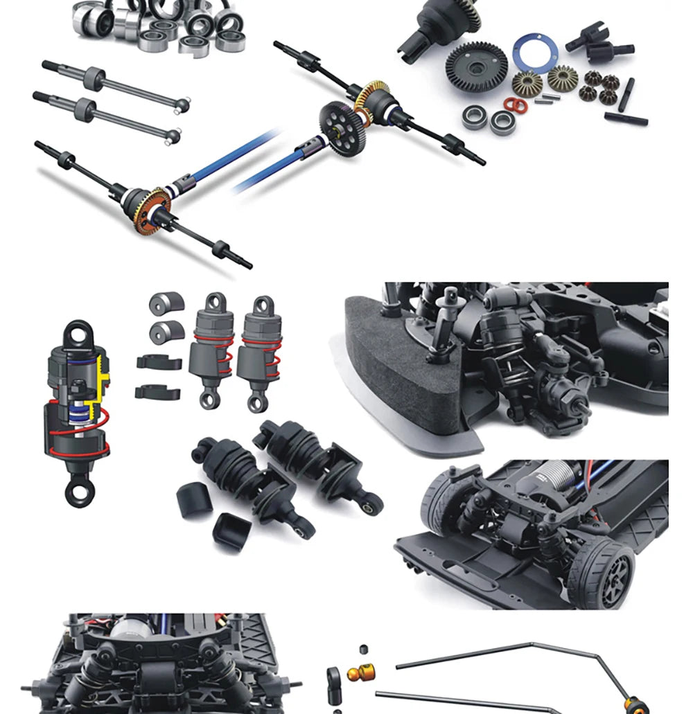 HNR H9802 4x4 Brushless RC On-Road Racing 1/10 Electric Remote Control Flat Running Drift Racing Car Adult Children's Toys