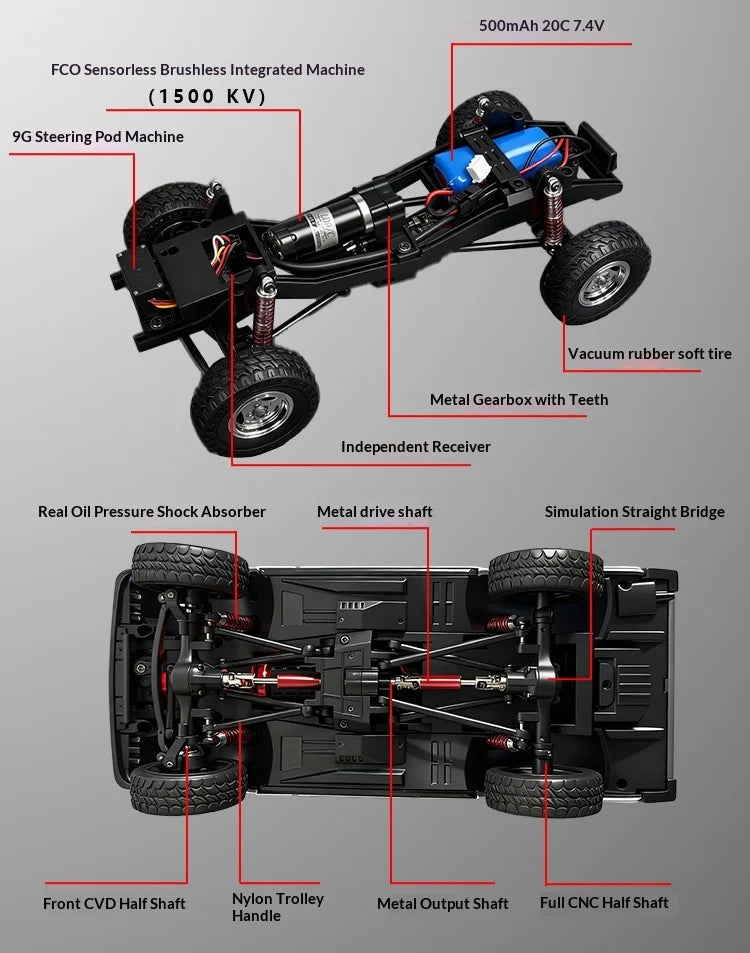 1/18 LDRC LD18401Pro Rc Car LD18401 PRO 4WD Offroad High-speed Climbing Brushless Inductive ESC Vehicle RC Car Children's Gifts
