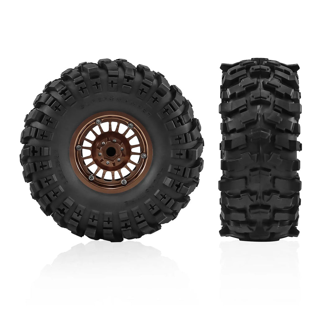 2.2 Inch Aluminum Beadlock Wheels Tires 12mm Hex for 1/10 TRX4 SCX10 Gen8 D90 TRX6 RC Crawler Upgrade 2.2