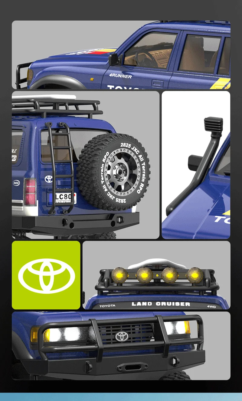 2.4G Upgraded LC80 Full Scale RC Remote Control Climbing Car for Children 1:12 Off road Vehicle Truck Model Car Toy Gift