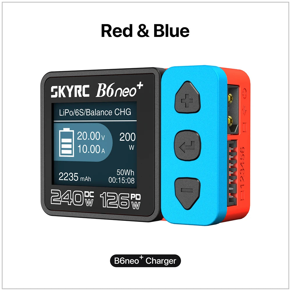SKYRC B6neo+ Smart Charger High Power DC240W PD126W Multilanguage Balance Charger 600mA XT60/Type-C /PSA100 Power Adapter