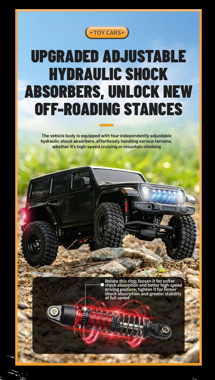 C8801 PRO/ C8801 1/18 RC Car With Light 2.4G 4WD Electric Climbing High-Speed Off-Road Vehicle Remote Control Toys For Kid Adult