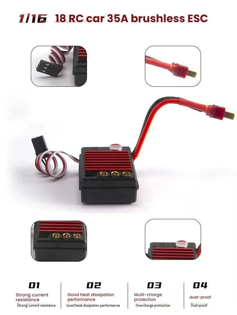 RC motor 2847 4000kv 2847brushless motor 16101/16102 1/16 brushless modification upgrade waterproof electric adjustment 35A/45A