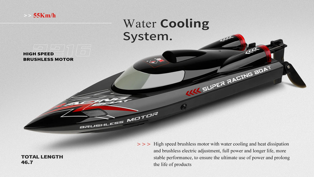 WLtoys WL916 High Speed RC Boat 55km/h Remote Control Boats 2.4GHz  Capsize Low Battery Alarm RC Boat Toy Gift for Kids Adults