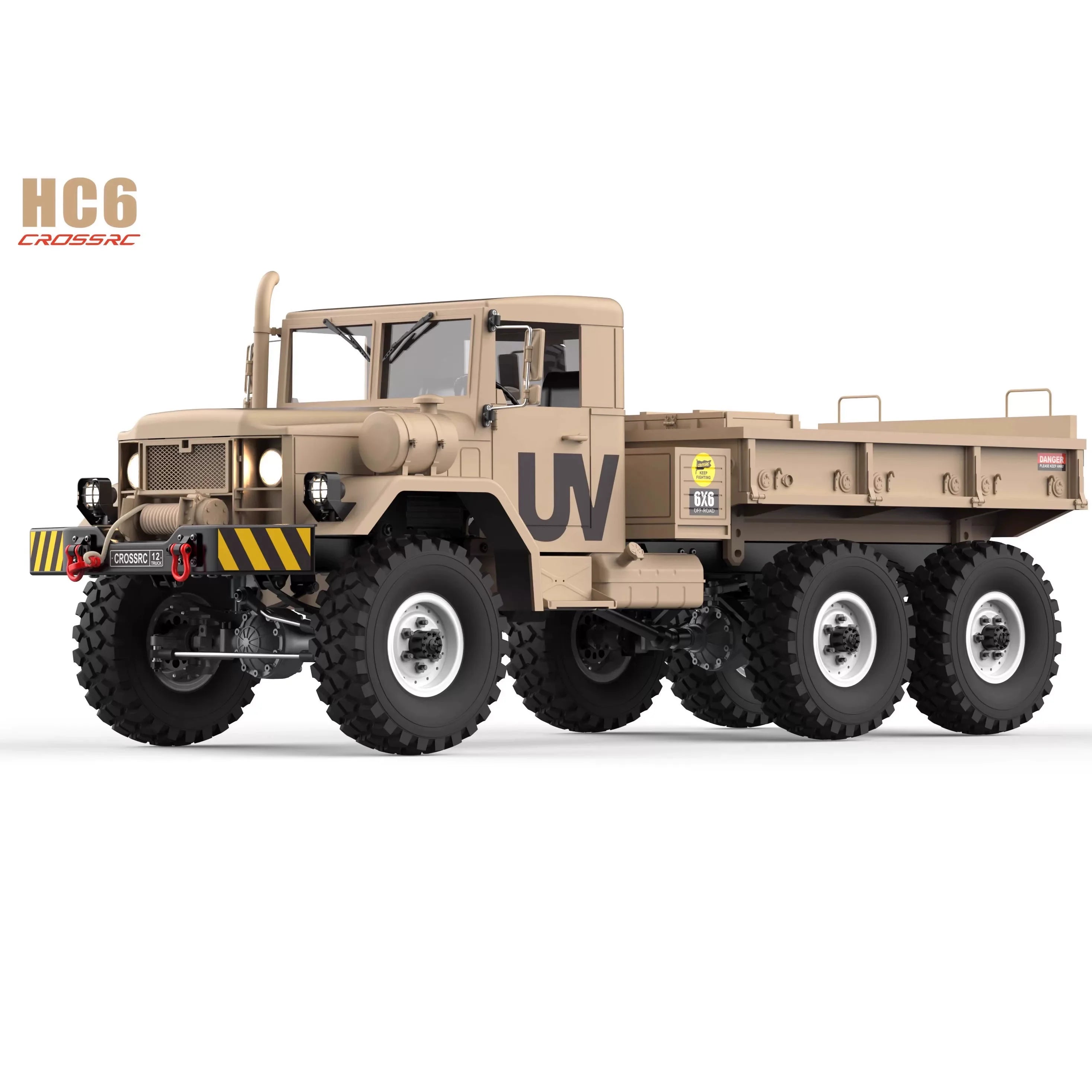 CROSS HC6 M35 Style 6X6 RC Car Military Truck Electric Remote Control Hard Shell Off Road Rock Crawler Dual Speed Model Vehicle