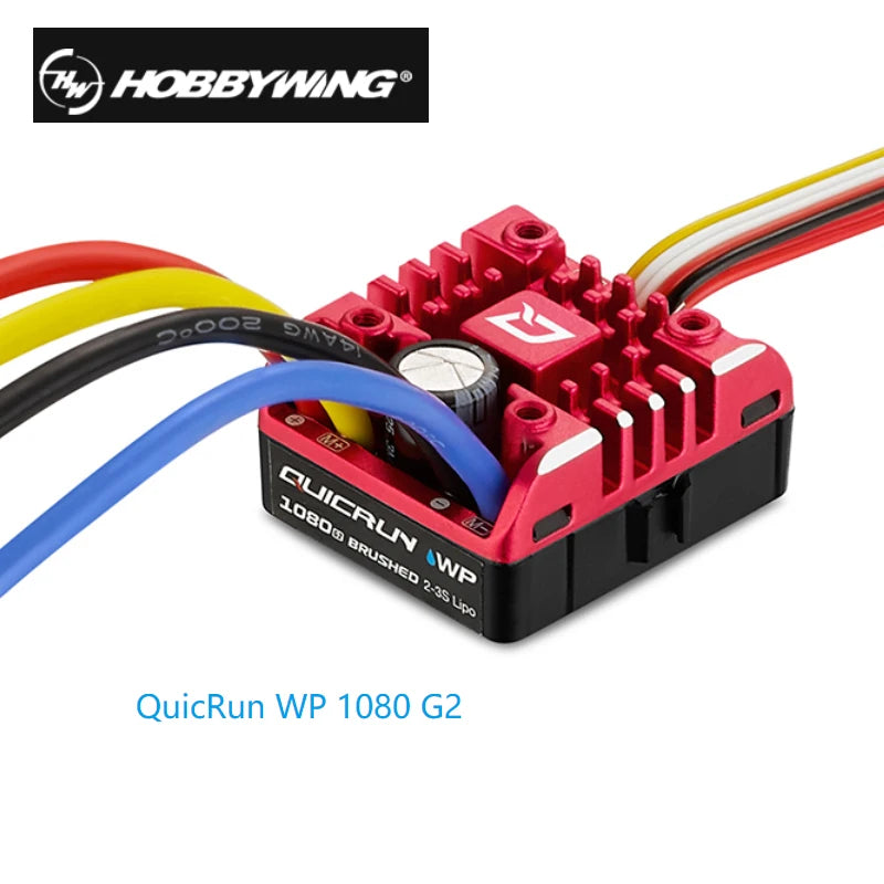 Hobbywing QuicRun WP 1080 G2 80A 2-3S Brushed ESC With BEC Output 540&550 Brushed Motor For 1:10 Rock Crawlers/Vehicles/Car Toys