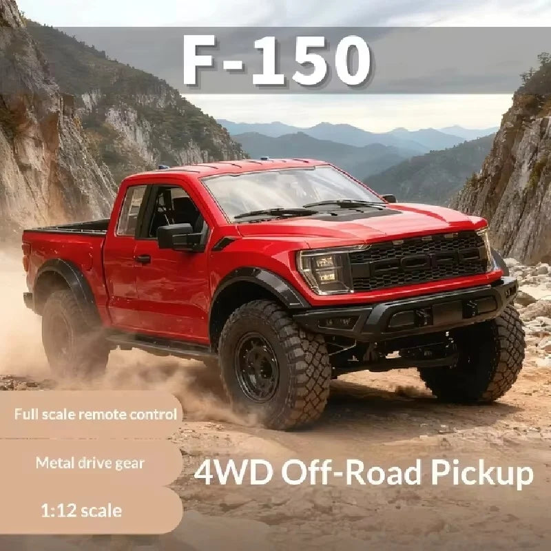 Hongxing New F-150 Rc Car 1:12 Scale 4wd Off-Road Pickup Truck Full Metal Gearbox Realistic Open Doors Cruise Control Rc Vehicle