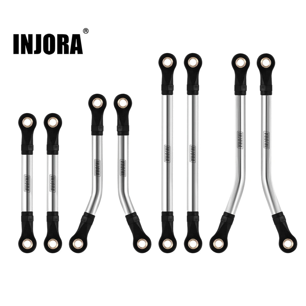 INJORA Stainless Steel High Clearance Chassis Links Steering Link Set for 1/18 RC Crawler TRX4M Defender Bronco (4M-08 4M-57)