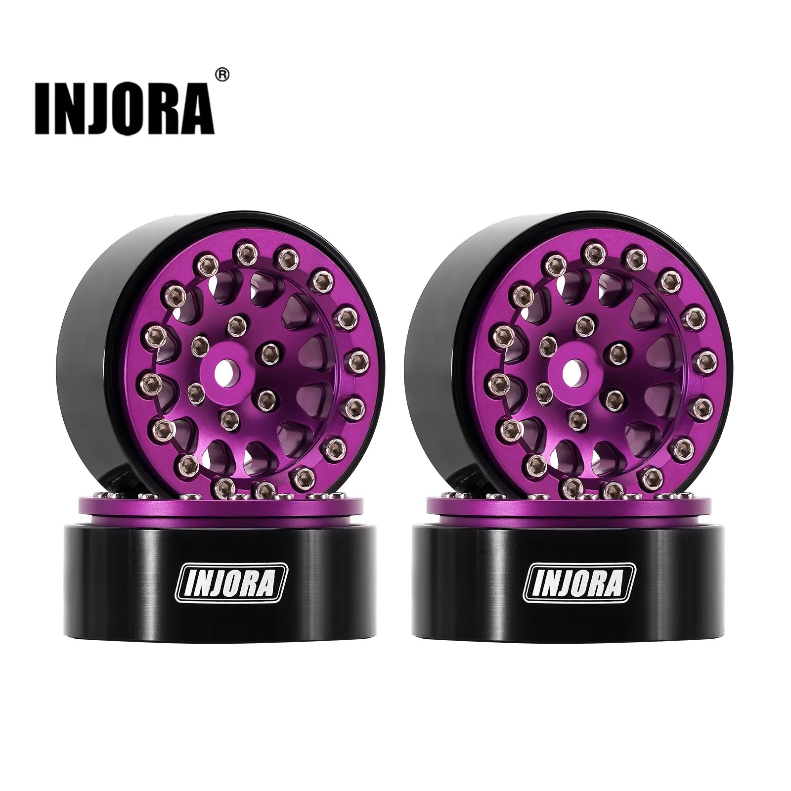 INJORA 1.3" Aluminium Beadlock Wheels for 1/24 1/18 RC Crawler (W1311)