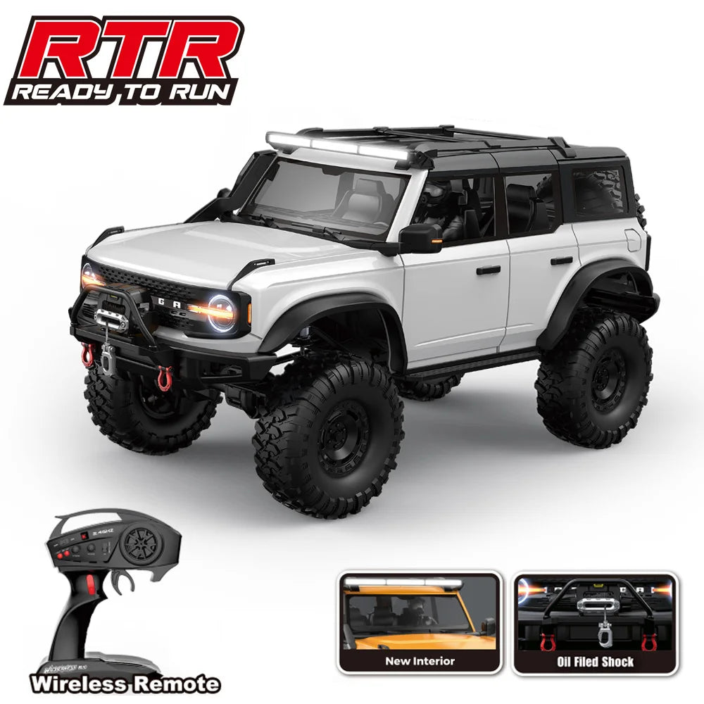 HB 1/10 RC Crawler R1001 4WD RTR Off-road Car with LED 2.4G Electric Remote Control Climbing Rock Buggy Vehicle for Adults