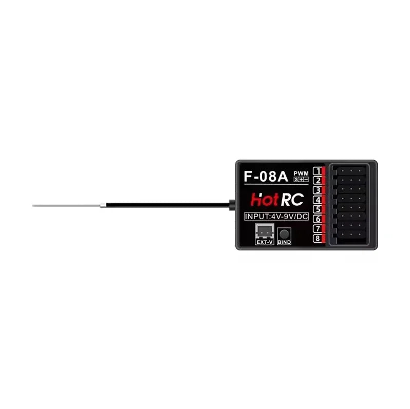 HOTRC 2.4Ghz F-04A F-06A F-08A F-01A F-04AT F-06AT F-08AT F-01AT with Gyro Light 4/6/8Ch Receiver for Hotrc Transmitter RC Parts