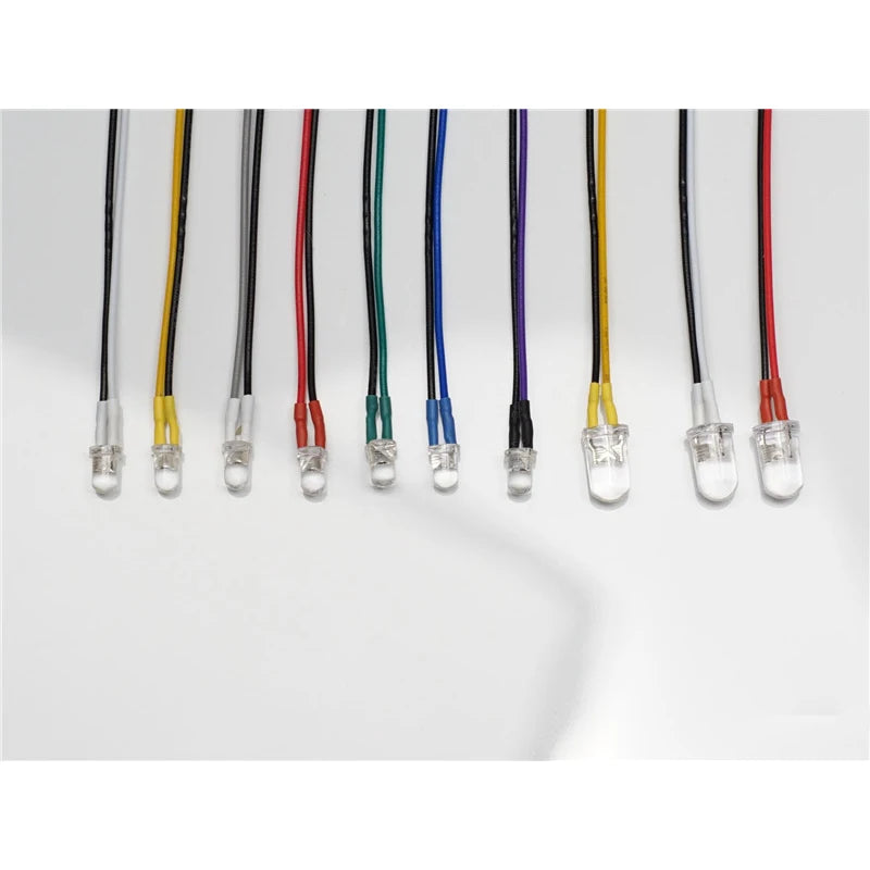 LED 3mm 5mm PH2.0 Plug Light Lamp Beads for 1/10 RC Crawler Car TRX4 Defender 1/14 Tamiya RC Truck SCANIA 770S VOLVO BENZ MAN