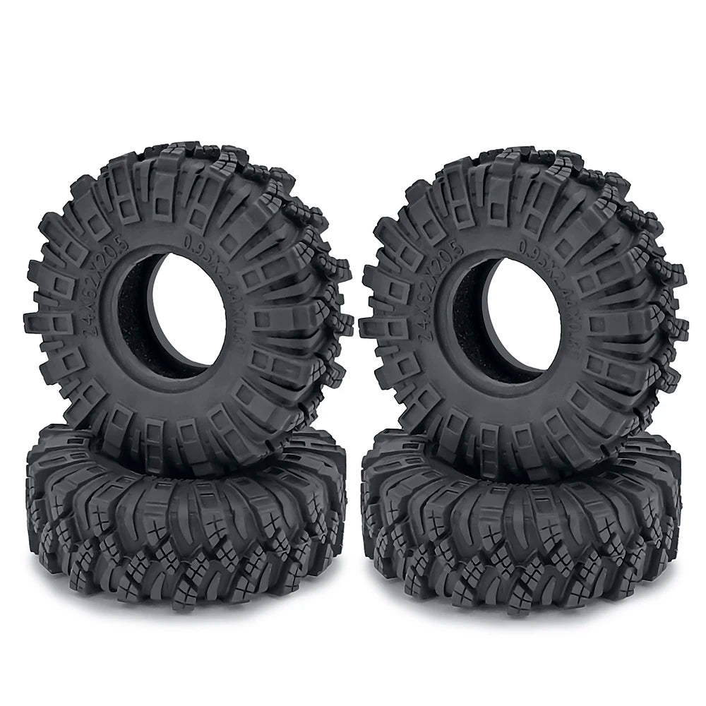 YEAHRUN 4Pcs 1.0inch Soft Rubber Wheel Tires 50/54/58/62/64/65mm for TRX-4M 1/18 Axial SCX24 1/24 RC Crawler Car Upgrade Parts