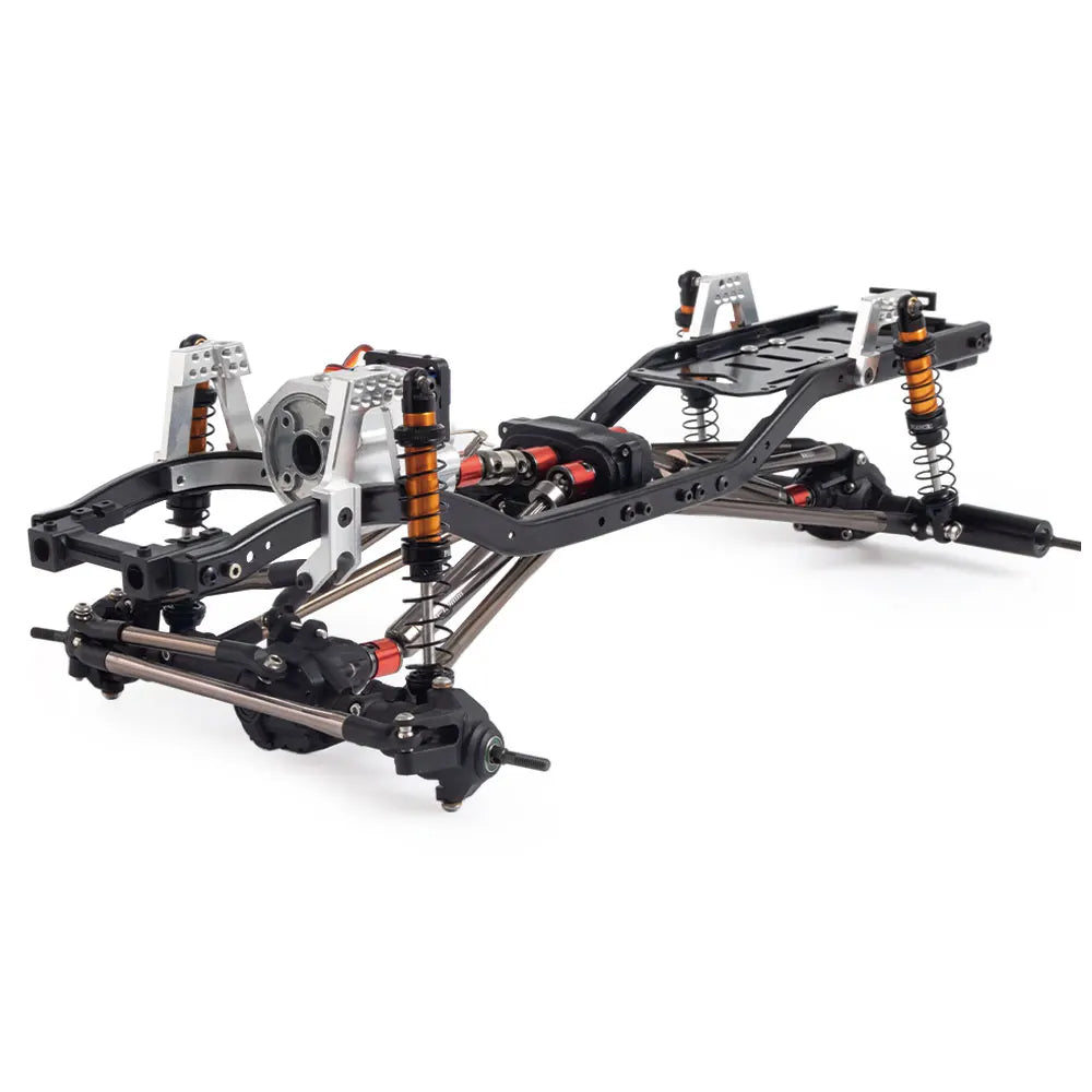 313mm Wheelbase Metal Chassis Frame with Prefixal Single / 2-Speed Transmission for 1/10 RC Crawler Axial SCX10 II 90046 EX86100