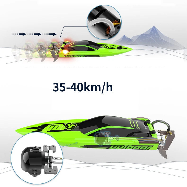 22.8Inches UDI R/C UDI018 Large RC Speed Boat 2.4G 4WD  40-45km/h Remote Control Brushless Watercraft for Hobby Adult