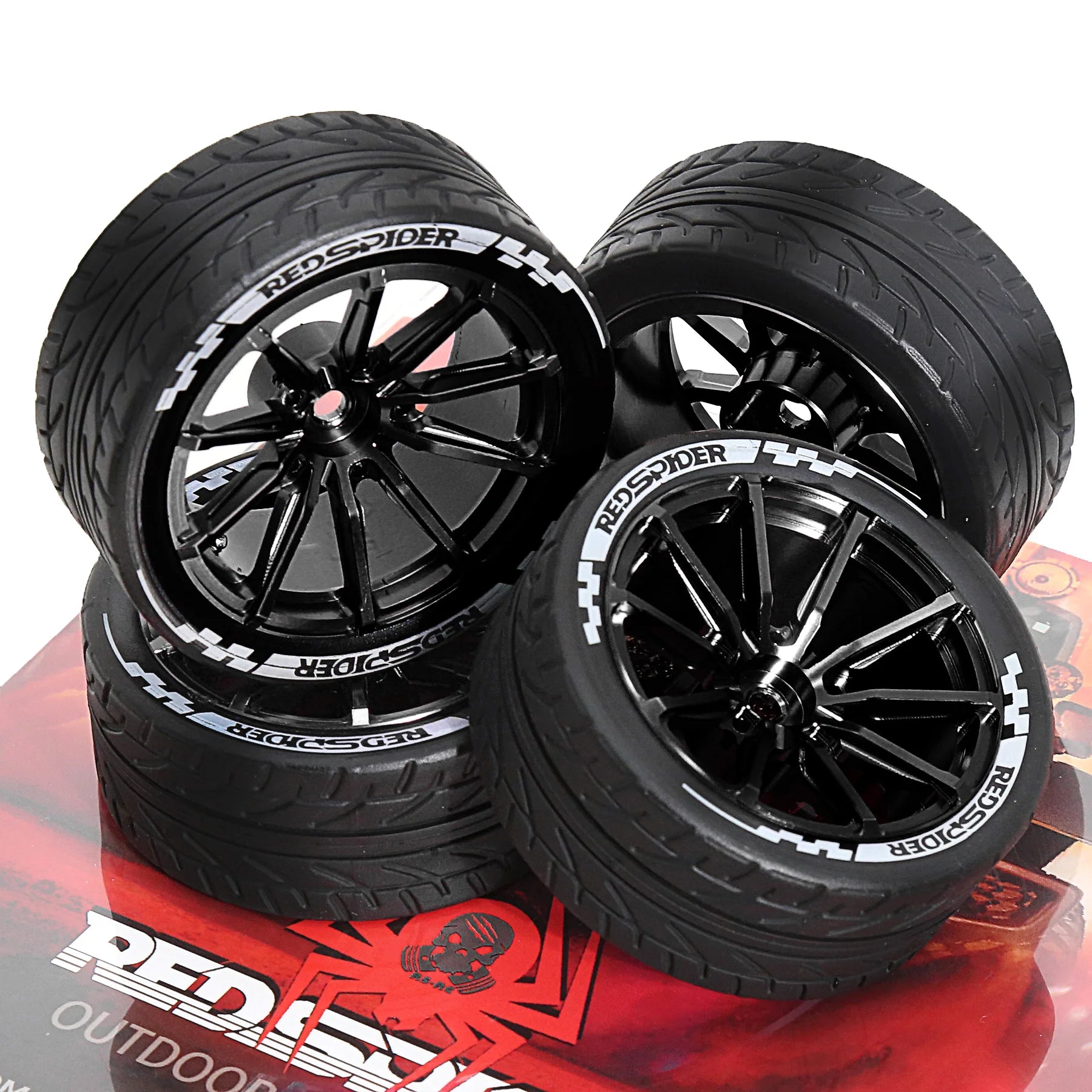 1/10 Metal RC On-Road Wheel Tires 2.55" OD 12mm Hex for 1/10 Tamiya TT01 TT02 XV02 XV01 WLtoys HSP Kyosho WR8 RedCat Sakura HPI
