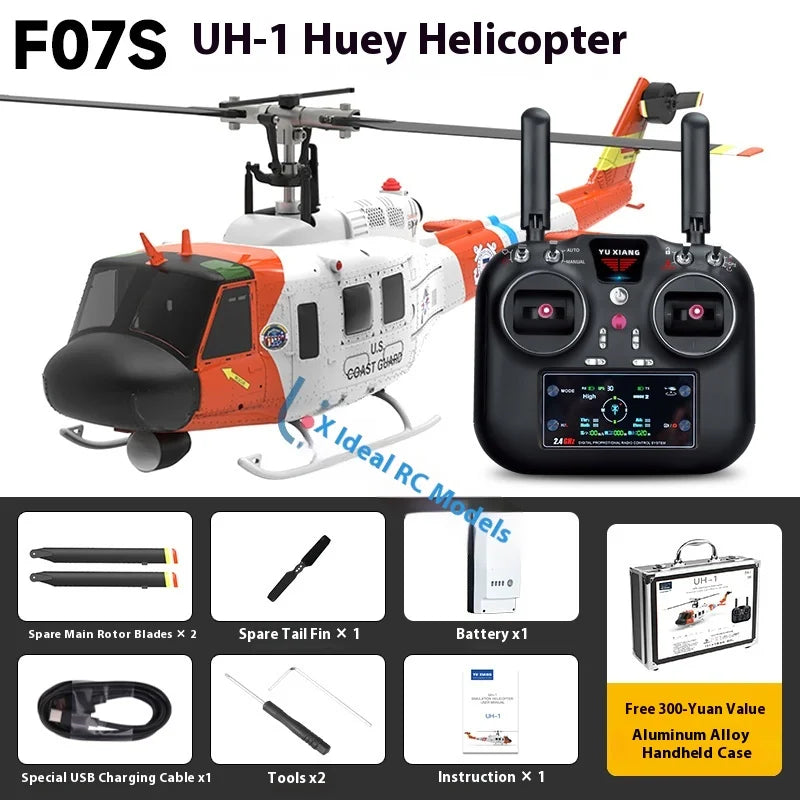 Yuxiang F07s Huey F02s Flying Wolf Armed 1/34 Remote Control Helicopter Gps Positioning Tof Height Control Brushless Motor