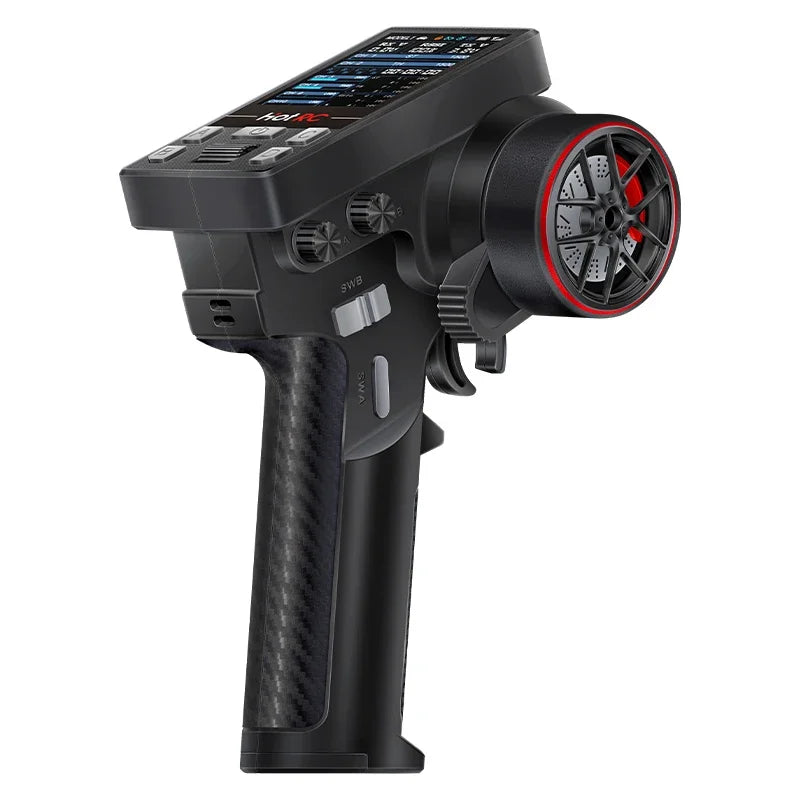 HotRC CT-10B 10CH 2.4G Color Screen Transmitter 10 Channel Remote Control F-10A F-01A 4/6/8/10CH Gyro Receiver for RC Car Boat