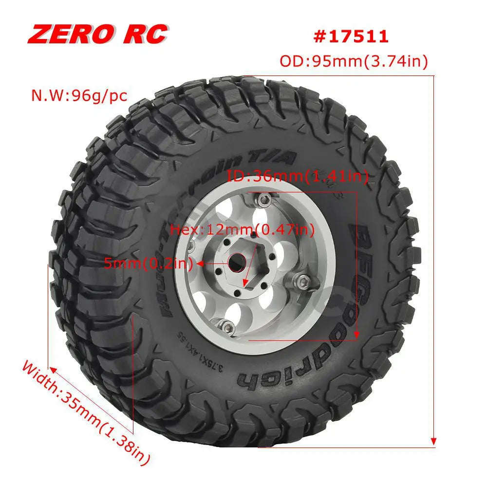 RC Crawler Car Soft 1.55" Off Road Mud Tires 76*27mm 95*35mm Foam Insert For D90 TF2 Tamiya CC02 LC70 MST JIMNY Blocks WHEEL